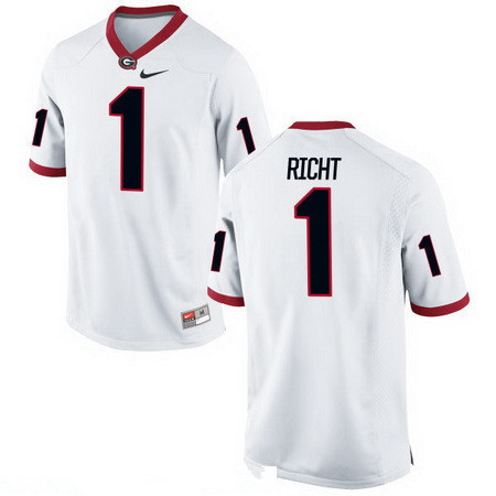 Men's Georgia Bulldogs #1 Mark Richt White Stitched College Football 2016 Nike NCAA Jersey