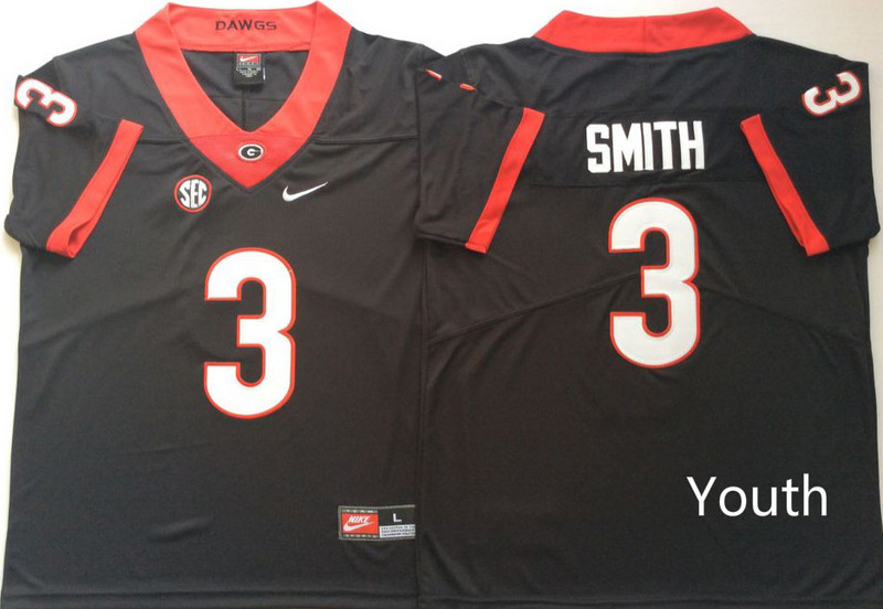 Youth Georgia Bulldogs 3 Roquan Smith Black Youth Nike College Football Jersey