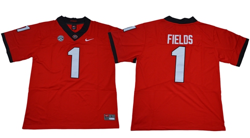 Bulldogs #1 Justin Fields Red Limited Stitched NCAA Jersey$49.00$22.5