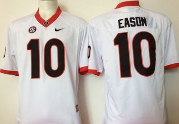 Georgia Bulldogs 10 Jacob Eason White College Football Jersey