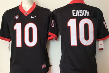 Georgia Bulldogs 10 Jacob Eason Black College Football Jersey