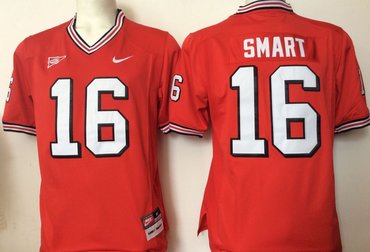 Georgia Bulldogs 16 Kirby Smart Red College Football Jersey