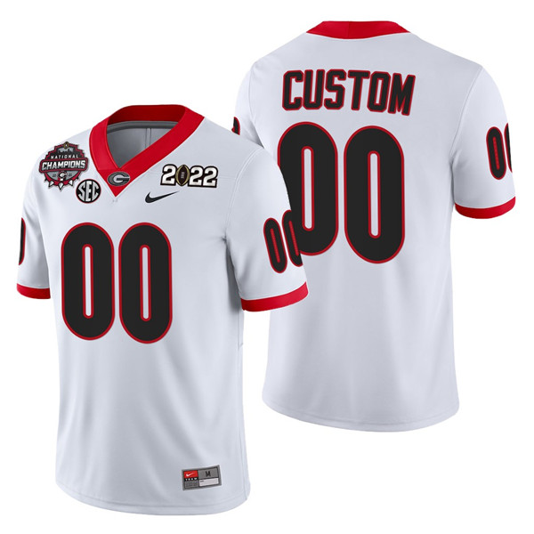 Men’s Georgia Bulldogs ACTIVE PLAYER Custom 2021 22 CFP National Champions White College Football Stitched Jersey