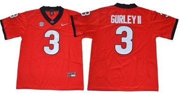 Bulldogs #3 Todd Gurley Red SEC Patch Limited Stitched NCAA Jersey