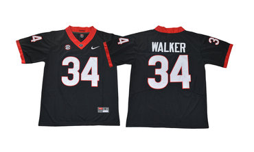 Georgia Bulldogs 34 Herchel Walker Black College Football Jersey