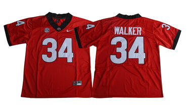 Georgia Bulldogs 34 Herchel Walker Red College Football Jersey