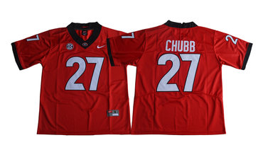 Georgia Bulldogs 27 Nick Chubb Red College Football Jersey