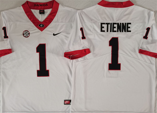 Georgia Bulldogs #1 Trevor Etienne White Stitched Jersey