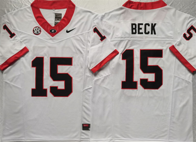 Georgia Bulldogs #15 Carson Beck White F.U.S.E Stitched Jersey