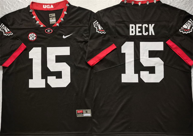 Georgia Bulldogs #15 Carson Beck Black F.U.S.E Stitched Jersey