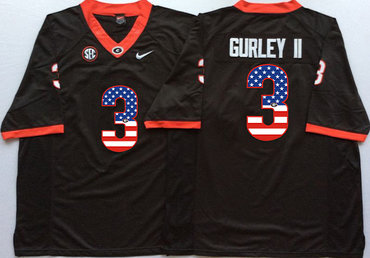 Georgia Bulldogs 3 Todd Gurley II Black USA Flag College Jersey