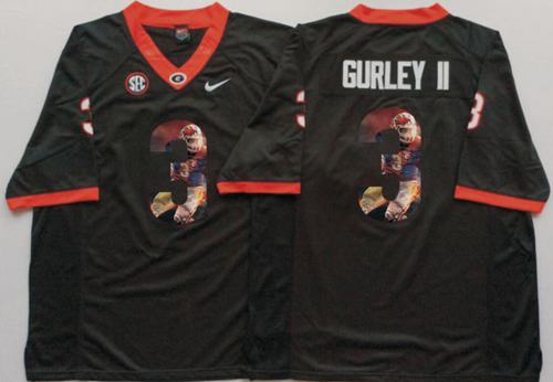 Bulldogs #3 Todd Gurley II Black Player Fashion Stitched NCAA Jersey