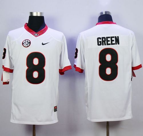 Bulldogs #8 A.J. Green White Limited Stitched NCAA Jersey