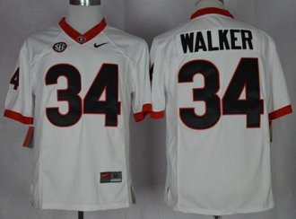 Bulldogs #34 Herschel Walker White Limited SEC Patch Stitched NCAA Jersey