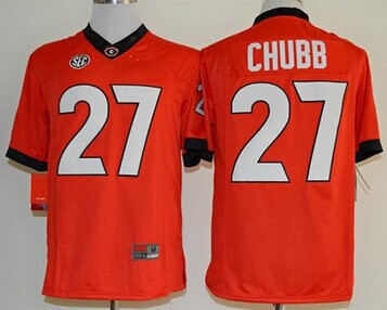 Georgia Bulldogs #27 Nick Chubb Red Limited Stitched NCAA Jersey