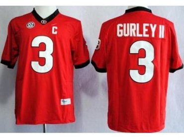 Georgia Bulldogs 3 Todd Gurley II Red College Football Limited NCAA Jerseys