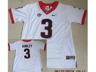 Georgia Bulldogs 3 Todd Gurley White 2012 SEC Patch College NCAA Jerseys