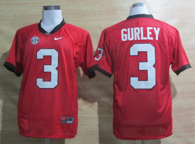 NEW Georgia Bulldogs Todd Gurley 3 Red 2012 SEC Patch College Football Jerseys