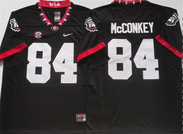 Men’s Georgia Bulldogs #84 McCONKEY Black College Football Stitched Jerseys