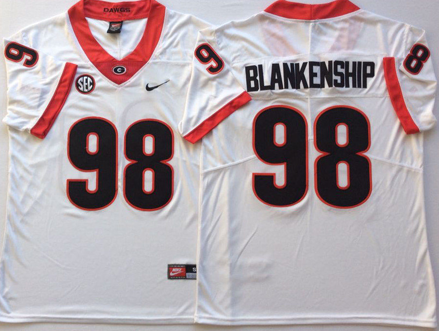 Georgia Bulldogs 98 Rodrigo Blankenship White Nike College Football Jersey