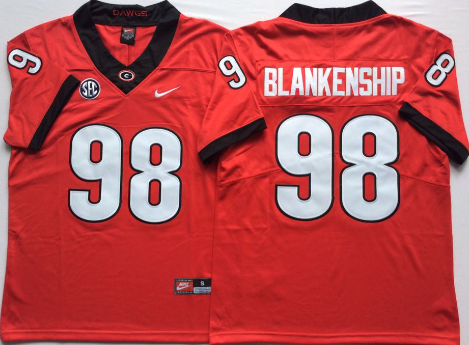 Georgia Bulldogs 98 Rodrigo Blankenship Red Nike College Football Jersey