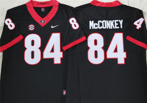 Men’s Georgia Bulldogs #84 McCONKEY Black College Football Stitched Jersey