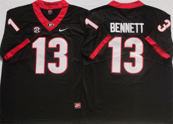 Men’s Georgia Bulldogs #13 BENNETT Black College Football Stitched Jerseys