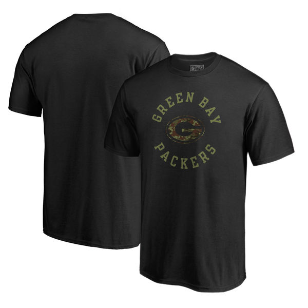 Green Bay Packers NFL Pro Line By Fanatics Branded Camo Collection Liberty Big & Tall T-Shirt Black