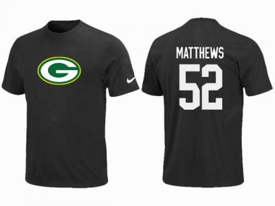 NEW Green Bay Packers #52 MATTHEWS Name & Number T-Shirt Black