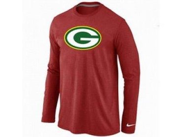 NEW Green Bay Packers Logo Long Sleeve T-Shirt RED