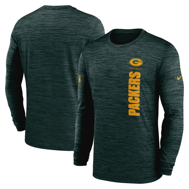 Men's Green Bay Packers Green 2024 Sideline Team Velocity Performance Long Sleeve T-Shirt