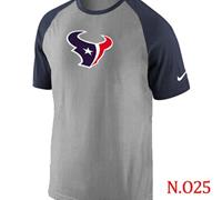 NEW Houston Texans Ash Tri Big Play Raglan NFL T-Shirt Grey Navy Blue