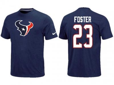 NEW Houston Texans #23 FOSTER Name & Number blue T-Shirt