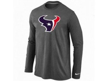 NEW Houston Texans Logo Long Sleeve T-Shirt D.Grey