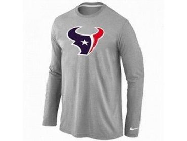 NEW Houston Texans Logo Long Sleeve T-Shirt Grey