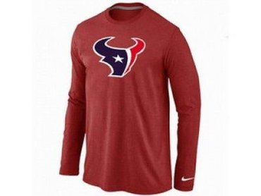 NEW Houston Texans Logo Long Sleeve T-Shirt RED