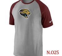 NEW Jacksonville Jaguars Ash Tri Big Play Raglan NFL T-Shirt Grey Red