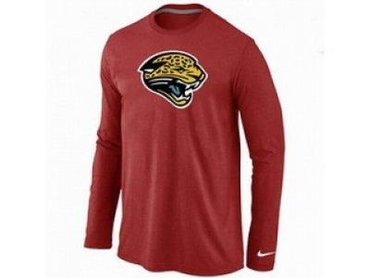 NEW Jacksonville Jaguars Logo Long Sleeve T-Shirt RED