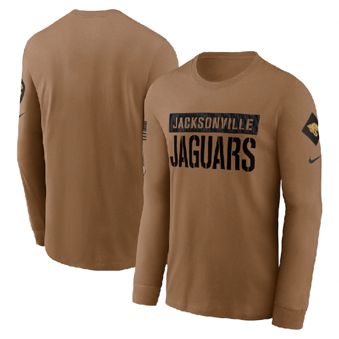 Men's Jacksonville Jaguars 2023 Brown Salute To Service Long Sleeve T-Shirt