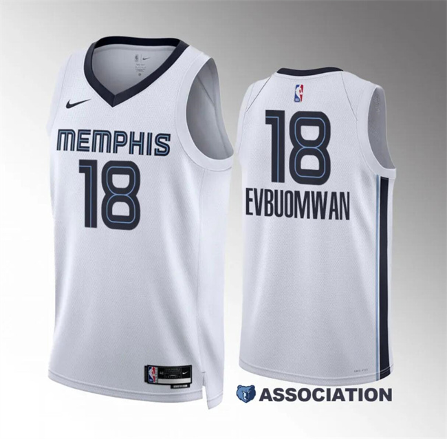 Men's Memphis Grizzlies #18 Tosan Evbuomwan White Association Edition Stitched Jersey