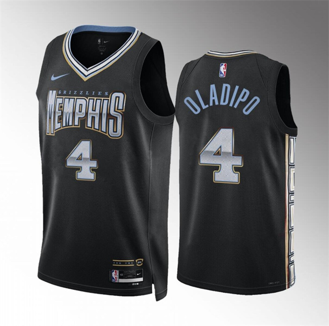 Men's Memphis Grizzlies #4 Victor Oladipo Black 2022 23 City Edition Stitched Jersey