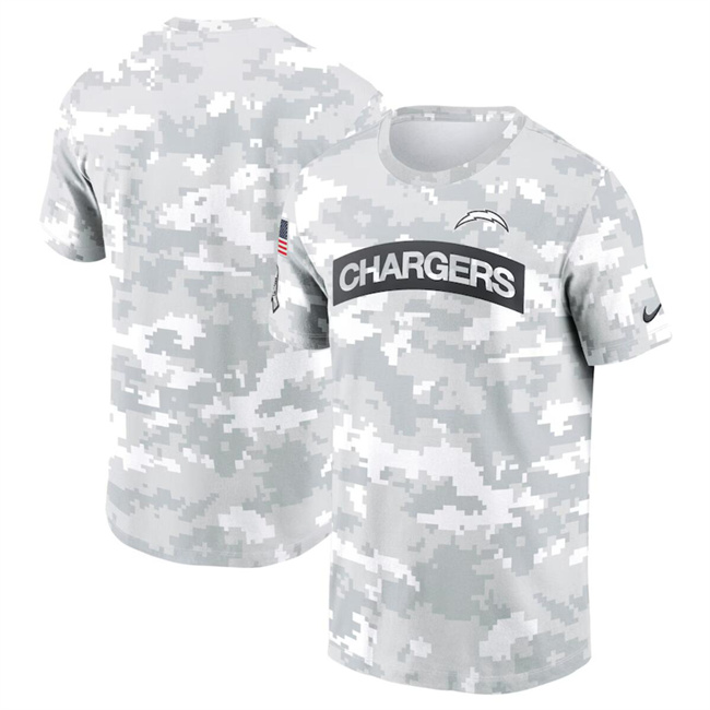 Men's Los Angeles Chargers 2024 Arctic Camo Salute To Service Performance T-Shirt