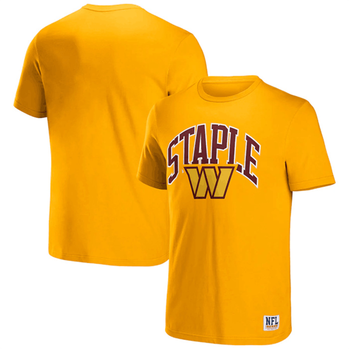 Men's Washington Commanders X Staple Yellow Logo Lockup T-Shirt