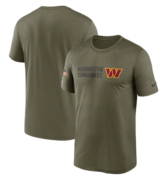 Men's Washington Commanders Olive 2022 Salute To Service Legend Team T-Shirt