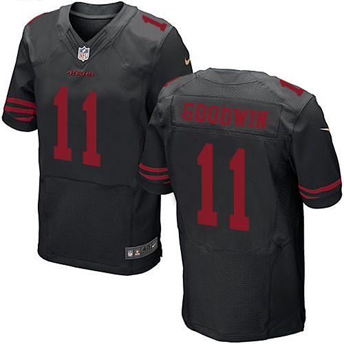 Nike 49ers #11 Marquise Goodwin Black Alternate Men's Stitched NFL Elite Jersey