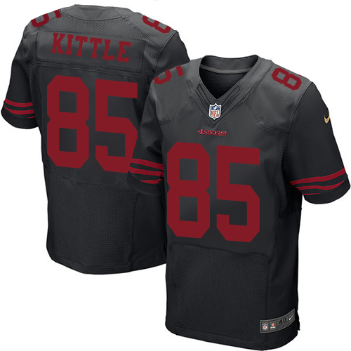 Nike 49ers #85 George Kittle Black Alternate Men's Stitched NFL Elite Jersey