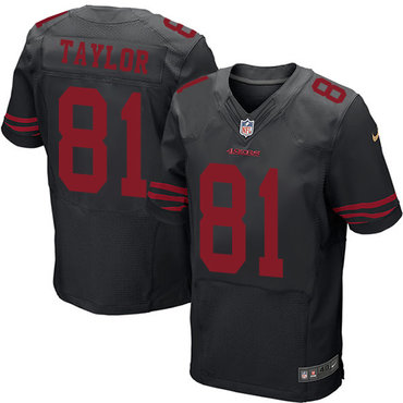 Nike 49ers #81 Trent Taylor Black Alternate Men's Stitched NFL Elite Jersey