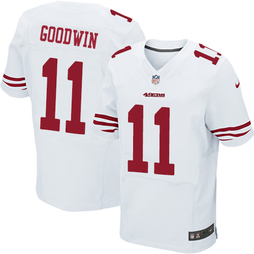 Nike 49ers #11 Marquise Goodwin White Men's Stitched NFL Elite Jersey