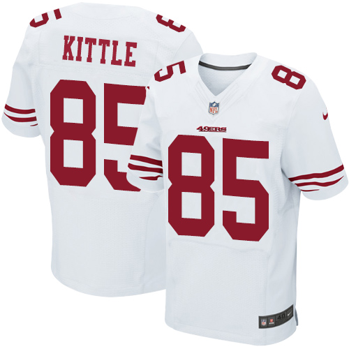 Nike 49ers #85 George Kittle White Men's Stitched NFL Elite Jersey