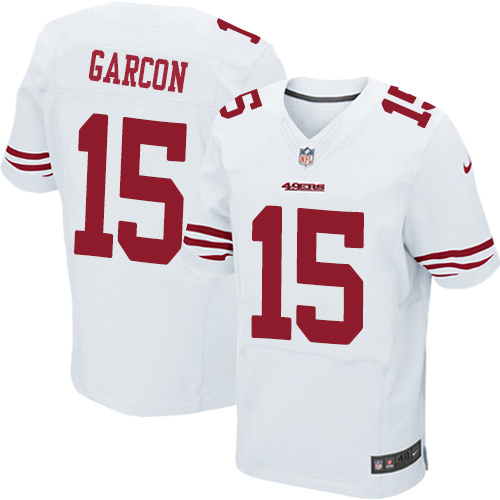 Nike 49ers #15 Pierre Garcon White Men's Stitched NFL Elite Jersey